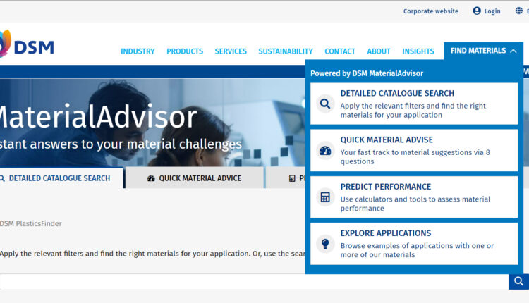 DSM Engineering Materials Launches Breakthrough Online Access to Materials Science Expertise.